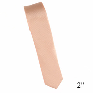 Antonia 100% Silk Pin Dot Weave Skinny Necktie - Peach Antonia 100% Silk Pin Dot Weave Skinny Necktie - Peach