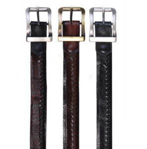 Clearance - Los Altos Genuine Ostrich Leg and Braided Leather Casual Belt Clearance - Los Altos Genuine Ostrich Leg and Braided Leather Casual Belt