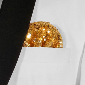Men's Sequin Pre-Folded Pocket Square Insert - Brassy-Gold Men's Sequin Pre-Folded Pocket Square Insert - Brassy-Gold