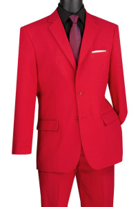Lucci 2-Button with Flat Front Slacks Budget Suit - Red Lucci 2-Button with Flat Front Slacks Budget Suit - Red
