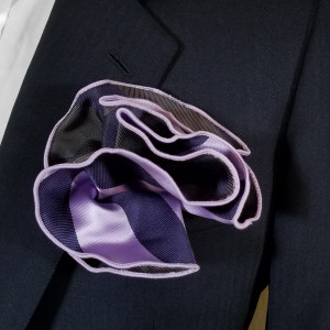 Purple Stripe Jacquard 2-in-1 Pouf Round Pocket Square Purple Stripe Jacquard 2-in-1 Pouf Round Pocket Square