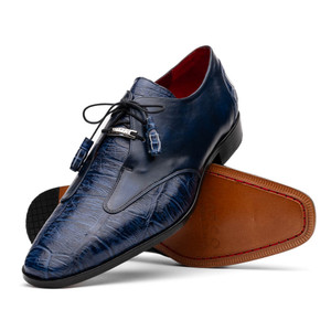 Marco di Milano Genuine Alligator with Calf Leather Dress Tie Shoe - Blue Marco di Milano Genuine Alligator with Calf Leather Dress Tie Shoe - Blue