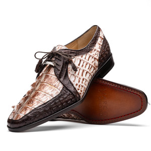 Marco di Milano Genuine Hornback Crocodile Tail Dress Tie Shoe - Rustic Brown Marco di Milano Genuine Hornback Crocodile Tail Dress Tie Shoe - Rustic Brown