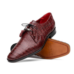 Marco di Milano Genuine Caiman Crocodile Dress Tie Shoe - Wine Marco di Milano Genuine Caiman Crocodile Dress Tie Shoe - Wine