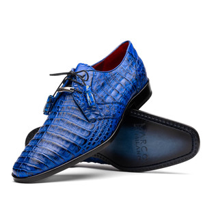 Marco di Milano Genuine Caiman Crocodile Dress Tie Shoe - Electric Blue Marco di Milano Genuine Caiman Crocodile Dress Tie Shoe - Electric Blue