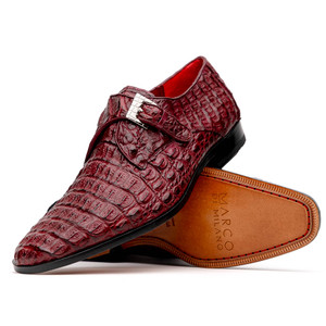 Marco di Milano Genuine Caiman Crocodile Monk Strap Dress Shoe - Wine Marco di Milano Genuine Caiman Crocodile Monk Strap Dress Shoe - Wine