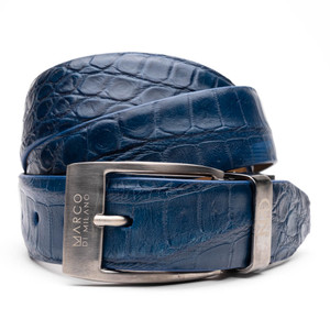Marco di Milano Genuine Alligator Dress Belt - Navy Blue Marco di Milano Genuine Alligator Dress Belt - Navy Blue