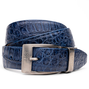 Marco di Milano Genuine Alligator Dress Belt - Antique Navy Blue Marco di Milano Genuine Alligator Dress Belt - Antique Navy Blue