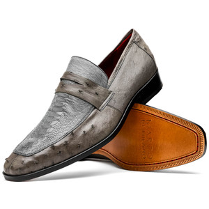 Marco di Milano Genuine Ostrich Dress Penny Loafer - Serpentine Grey Marco di Milano Genuine Ostrich Dress Penny Loafer - Serpentine Grey
