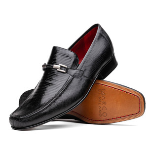 Marco di Milano Genuine Lizard with Metal Bit Loafer - Black Marco di Milano Genuine Lizard with Metal Bit Loafer - Black