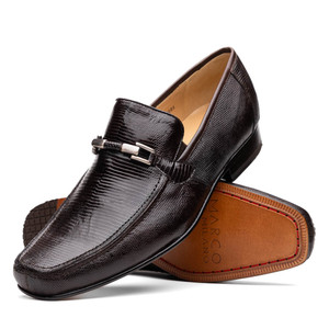 Marco di Milano Genuine Lizard with Metal Bit Loafer - Brown Marco di Milano Genuine Lizard with Metal Bit Loafer - Brown