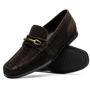 Marco di Milano Genuine Sueded Ostrich Leg Comfort Loafer - Brown Marco di Milano Genuine Sueded Ostrich Leg Comfort Loafer - Brown