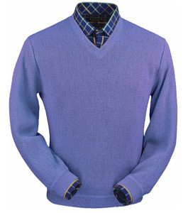 Peru Unlimited Baby Alpaca and Wool V-Neck Sweater - Lilac Purple Heather Peru Unlimited Baby Alpaca and Wool V-Neck Sweater - Lilac Purple Heather