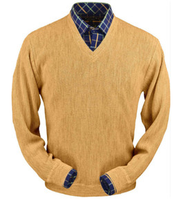 Peru Unlimited Baby Alpaca and Wool V-Neck Sweater - Melon Heather Peru Unlimited Baby Alpaca and Wool V-Neck Sweater - Melon Heather