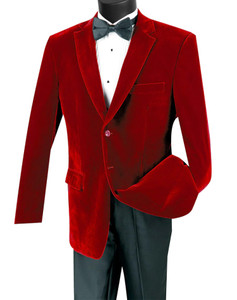 Clearance:  Vinci Red Velvet Sportcoat Clearance:  Vinci Red Velvet Sportcoat
