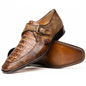 Marco di Milano Genuine Crocodile & Lizard Monk Strap Dress Shoe - Rustic Orix Marco di Milano Genuine Crocodile & Lizard Monk Strap Dress Shoe - Rustic Orix