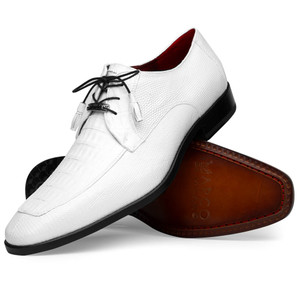 Marco di Milano Genuine Caiman Crocodile & Lizard Dress Shoe - White Marco di Milano Genuine Caiman Crocodile & Lizard Dress Shoe - White