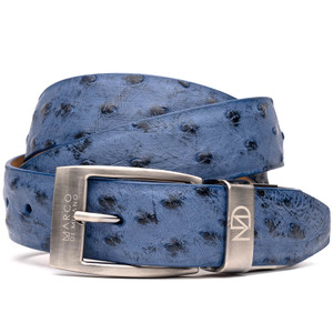 Marco di Milano Genuine Ostrich Quill Dress Belt - Antique Blue