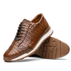 Marco di Milano Genuine Caiman Crocodile Sneaker - Light Brown Marco di Milano Genuine Caiman Crocodile Sneaker - Light Brown