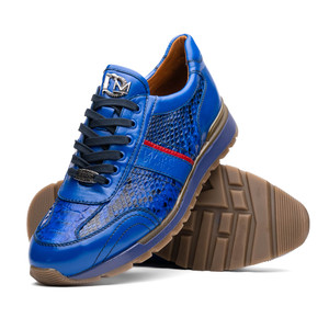 Marco di Milano Genuine Python and Calf Leather Sneaker - Electric Blue Marco di Milano Genuine Python and Calf Leather Sneaker - Electric Blue