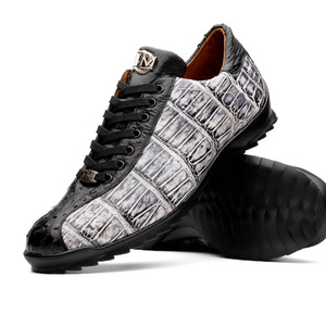 Marco di Milano Genuine Alligator & Ostrich Quill Sneaker - Black & White Marco di Milano Genuine Alligator & Ostrich Quill Sneaker - Black & White