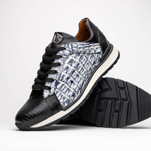 Marco di Milano Genuine Crocodile & Lizard Sneaker - Black & White Marco di Milano Genuine Crocodile & Lizard Sneaker - Black & White