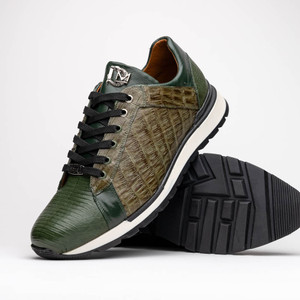 Marco di Milano Genuine Crocodile & Lizard Sneaker - Green & Olive Marco di Milano Genuine Crocodile & Lizard Sneaker - Green & Olive