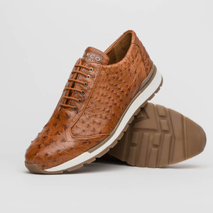 Marco di Milano Genuine Full Ostrich Quill Sneaker - Antique Cognac Marco di Milano Genuine Full Ostrich Quill Sneaker - Antique Cognac
