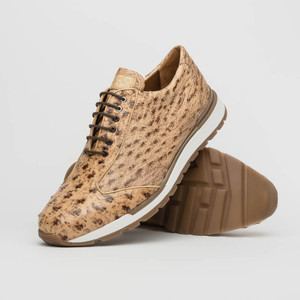 Marco di Milano Genuine Full Ostrich Quill Sneaker - Orix Tan Marco di Milano Genuine Full Ostrich Quill Sneaker - Orix Tan