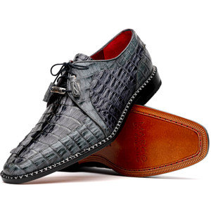 Marco di Milano Genuine Hornback Crocodile Tail Dress Tie Shoe -Two Tone Dark Grey Marco di Milano Genuine Hornback Crocodile Tail Dress Tie Shoe -Two Tone Dark Grey