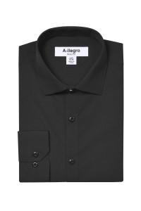 A-llego Easy-Care Regular Fit with Stretch Dress Shirt - Black A-llego Easy-Care Regular Fit with Stretch Dress Shirt - Black