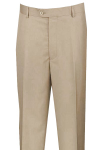 Vinci  Classic Flat Fronts Pre-Hemmed Dress Slacks - Light Beige Vinci  Classic Flat Fronts Pre-Hemmed Dress Slacks - Light Beige