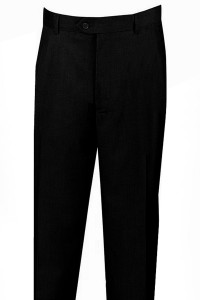 Vinci Classic Flat Fronts Pre-Hemmed Dress Slacks - Black Vinci Classic Flat Fronts Pre-Hemmed Dress Slacks - Black
