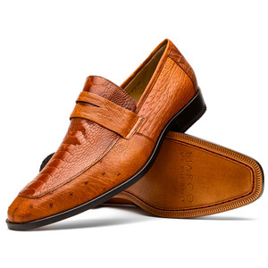 Marco di Milano Genuine Ostrich Dress Penny Loafer - Cognac Marco di Milano Genuine Ostrich Dress Penny Loafer - Cognac
