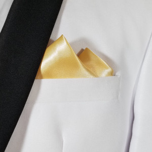 Satin 2 Point Pre-Folded Pocket Square Insert - Light Gold Satin 2 Point Pre-Folded Pocket Square Insert - Light Gold