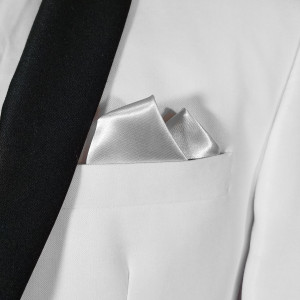 Satin 2 Point Pre-Folded Pocket Square Insert - Light Grey Satin 2 Point Pre-Folded Pocket Square Insert - Light Grey