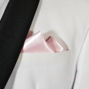 Satin 2 Point Pre-Folded Pocket Square Insert - Pink Satin 2 Point Pre-Folded Pocket Square Insert - Pink
