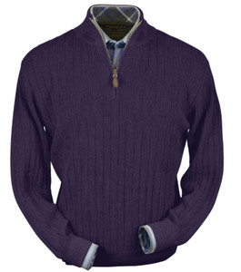 Peru Unlimited Baby Alpaca and Wool Half Zip Sweater - Plum Purple Heather Peru Unlimited Baby Alpaca and Wool Half Zip Sweater - Plum Purple Heather