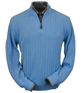 Peru Unlimited Baby Alpaca and Wool Half Zip Sweater - Coastal Blue Heather Peru Unlimited Baby Alpaca and Wool Half Zip Sweater - Coastal Blue Heather