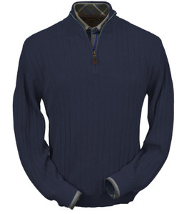 Peru Unlimited Baby Alpaca and Wool Half Zip Sweater - Blue Midnight Heather Peru Unlimited Baby Alpaca and Wool Half Zip Sweater - Blue Midnight Heather