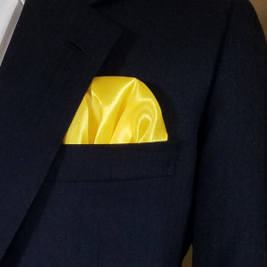 Yellow Satin Pre-Folded Pocket Square Insert Yellow Satin Pre-Folded Pocket Square Insert