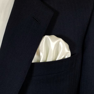 Ivory Satin Pre-Folded Pocket Square Insert Ivory Satin Pre-Folded Pocket Square Insert