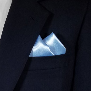 Satin 2 Point Pre-Folded Pocket Square Insert - Baby Blue Satin 2 Point Pre-Folded Pocket Square Insert - Baby Blue