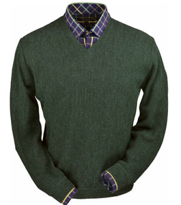 Peru Unlimited Baby Alpaca and Wool V-Neck Sweater - Shamrock Green Heather Peru Unlimited Baby Alpaca and Wool V-Neck Sweater - Shamrock Green Heather