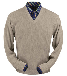 Peru Unlimited Baby Alpaca and Wool V-Neck Sweater - Sand Heather Peru Unlimited Baby Alpaca and Wool V-Neck Sweater - Sand Heather