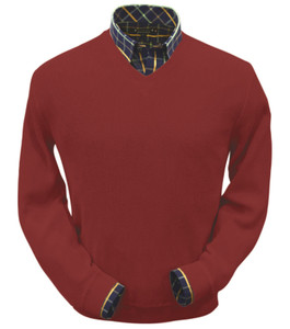Peru Unlimited Baby Alpaca and Wool V-Neck Sweater - Rust Peru Unlimited Baby Alpaca and Wool V-Neck Sweater - Rust