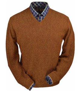 Peru Unlimited Baby Alpaca and Wool V-Neck Sweater - Terracotta Heather  Peru Unlimited Baby Alpaca and Wool V-Neck Sweater - Terracotta Heather