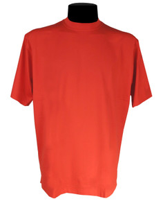 Biblo Club Orangey Red 100% Cotton Short Sleeve Knit Shirt - Made in Italy  Biblo Club Orangey Red 100% Cotton Short Sleeve Knit Shirt - Made in Italy