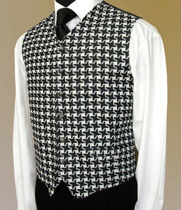 Biblo Club Black & White Large Houndstooth Vest - Made in Italy Biblo Club Black & White Large Houndstooth Vest - Made in Italy