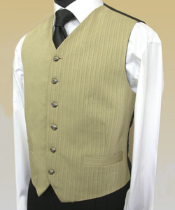Leonardo Valenti Gold Tone Herringbone Stripe Vest - Made in Italy  Leonardo Valenti Gold Tone Herringbone Stripe Vest - Made in Italy